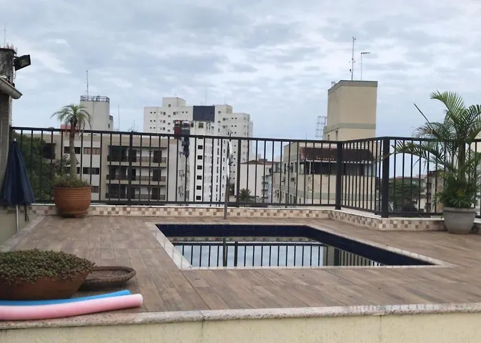 Encantadora Cobertura Com Piscina Privada Na Praia Do Tombo. Guarujá